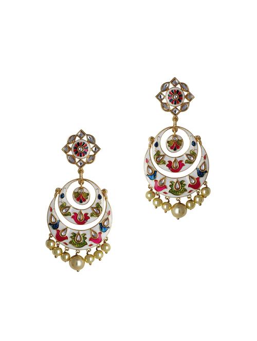 multi colored metal chandballi earring - 16711482 -  Standard Image - 0