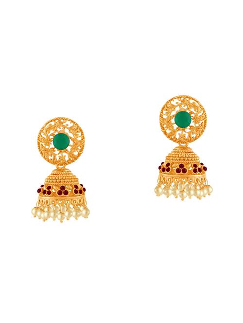 multi colored metal jhumka earring - 16711529 -  Standard Image - 0