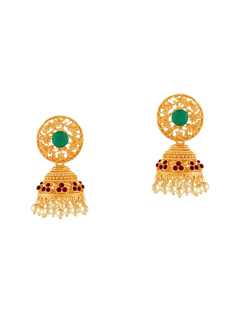 multi colored metal jhumka earring - 16711529 -  Zoom Image - 0