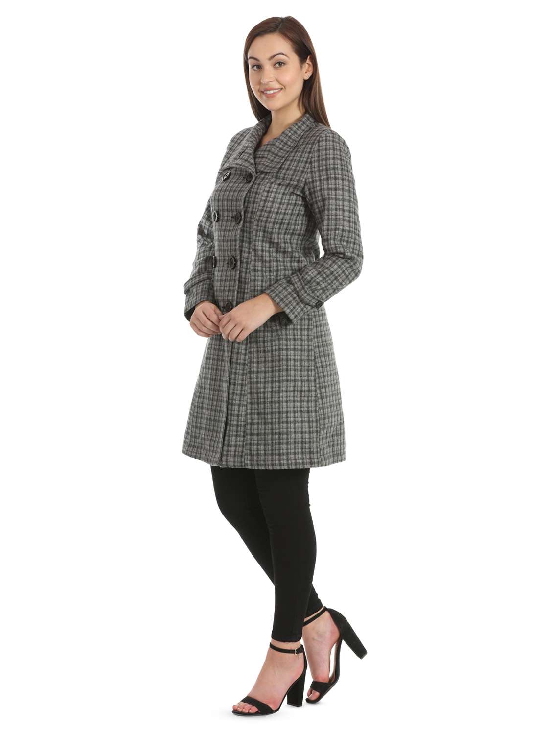 double breasted lapel neck coat  - 16711773 -  Standard Image - 1