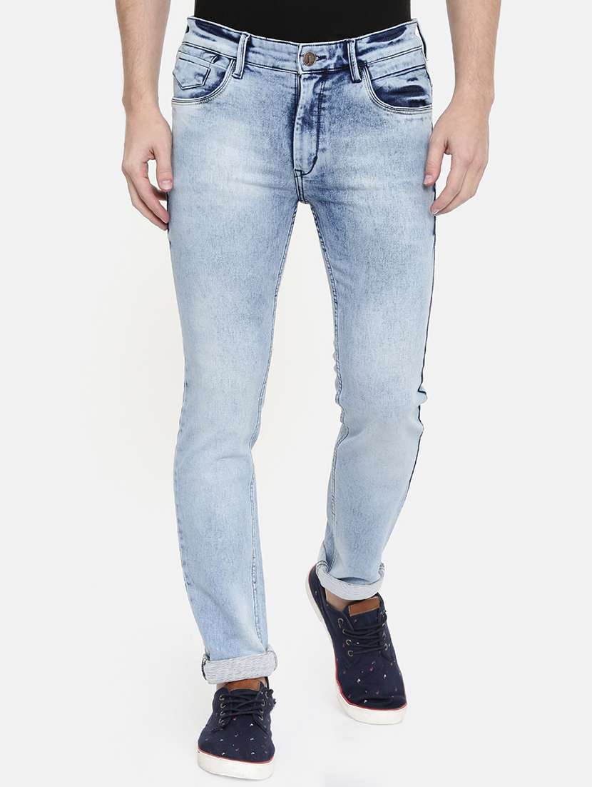 blue heavy washed denim jeans