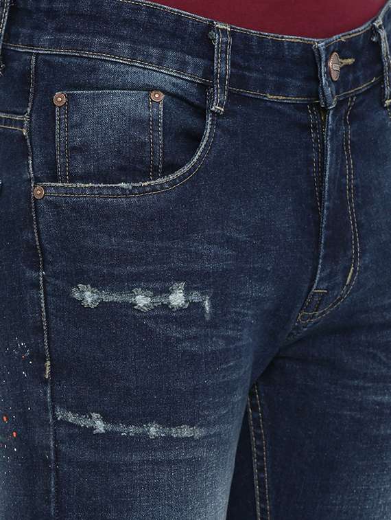 blue light washed ripped denim jeans - 16711799 -  Standard Image - 4