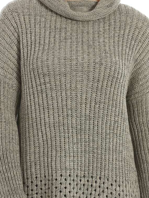 turtle neck fringed hem pullover - 16711846 -  Standard Image - 4