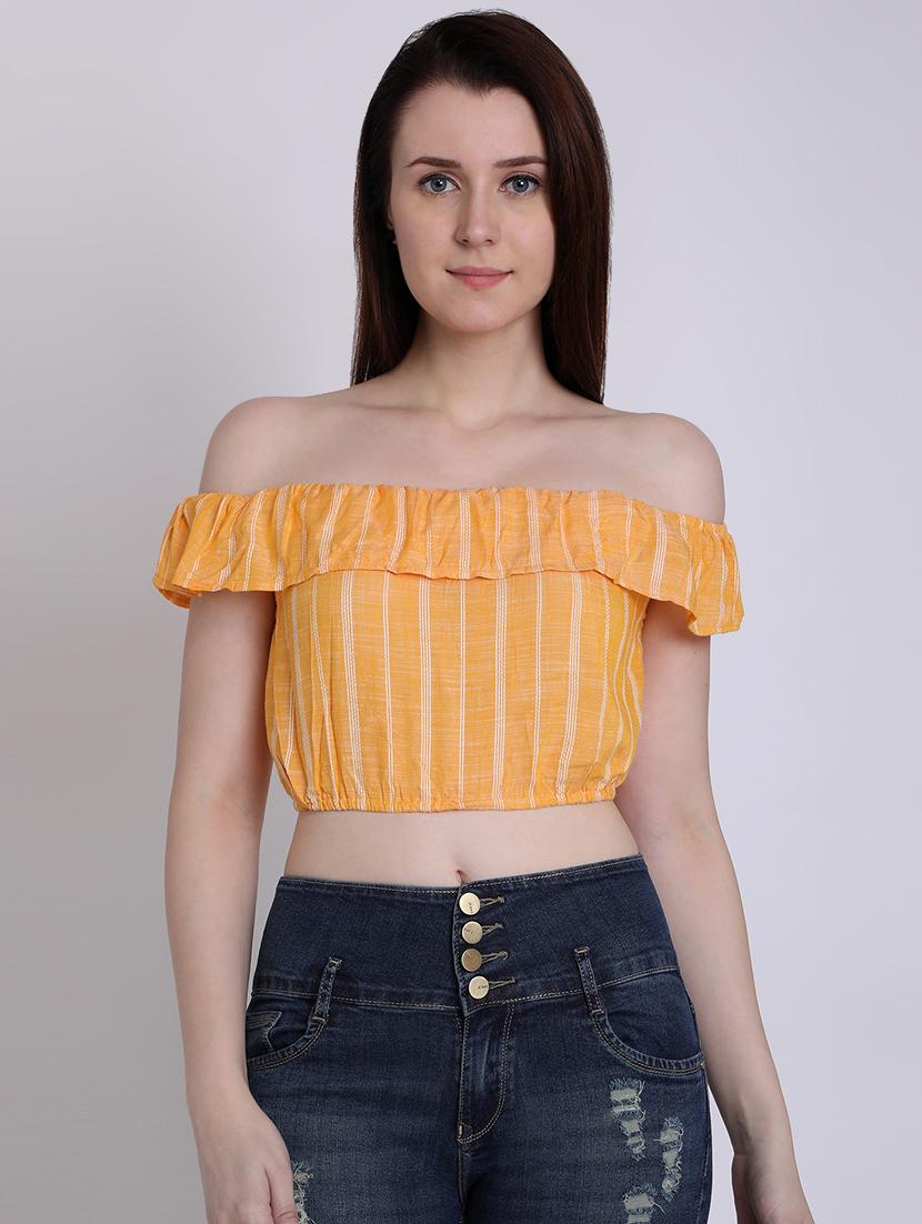 women's crop off shoulder top - 16711928 - Zoom Image - 0
