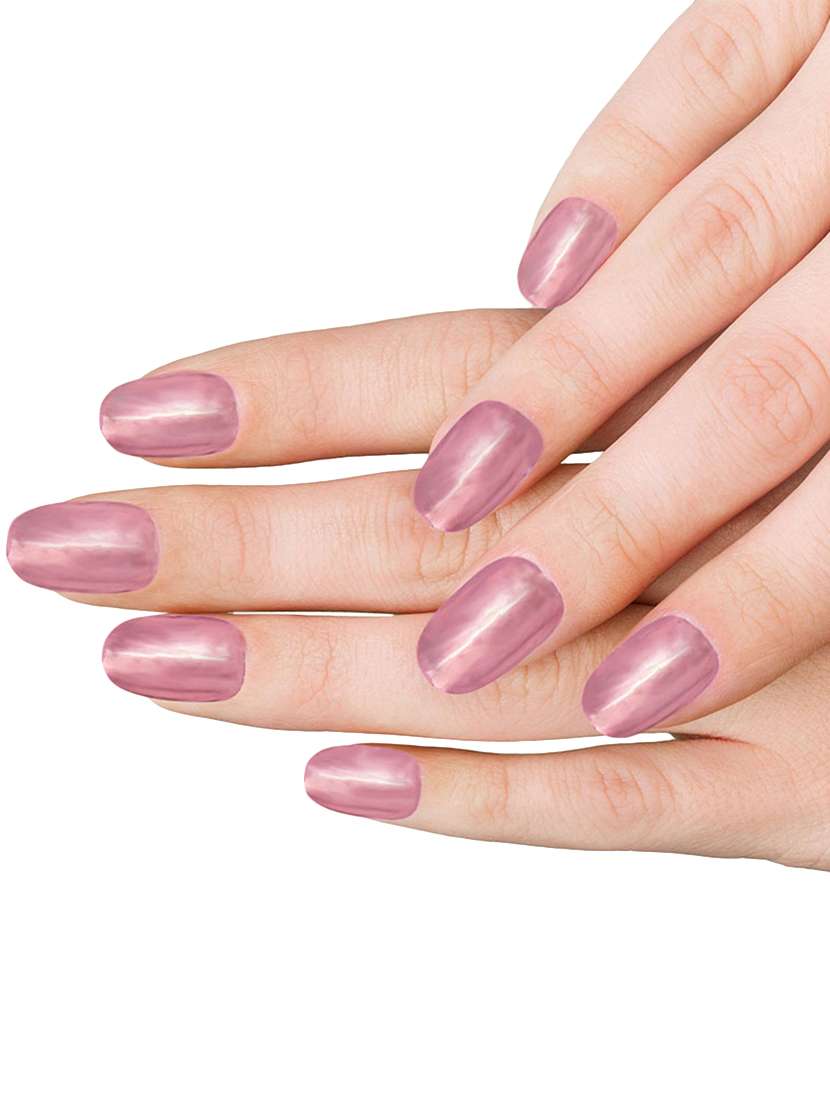 hand made /hand painted/hand crafted customised -rose gold chrome press on gel nails -with extensions and chrome nail art