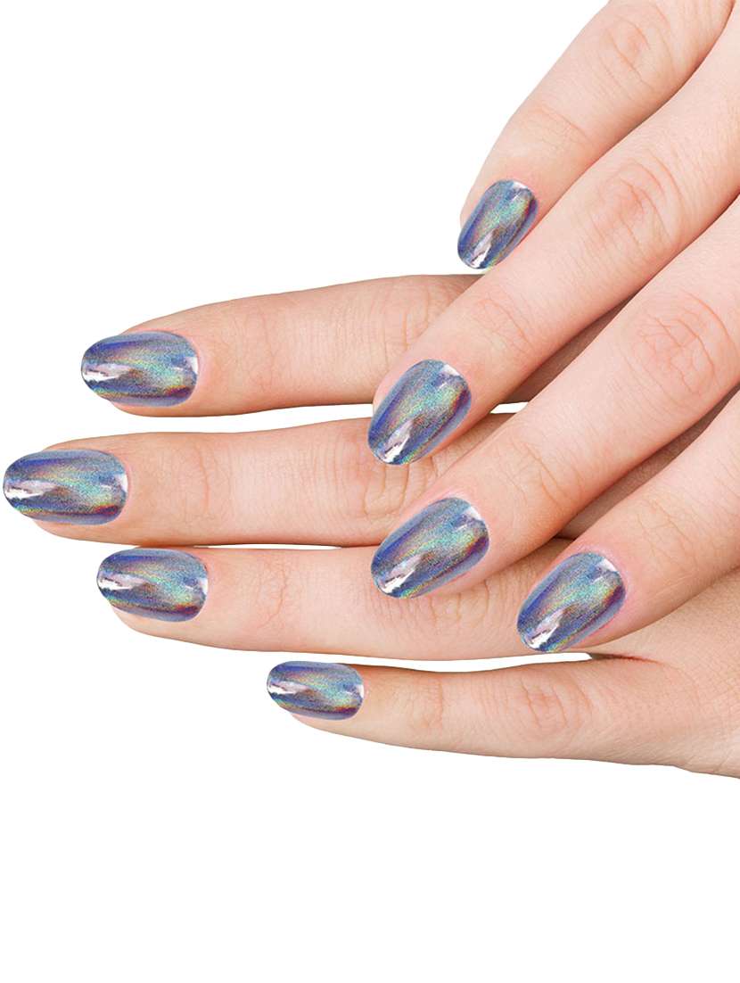 nails on board holographic press on gel nails extensions with holographic nail art -with extensions and holographic nail art