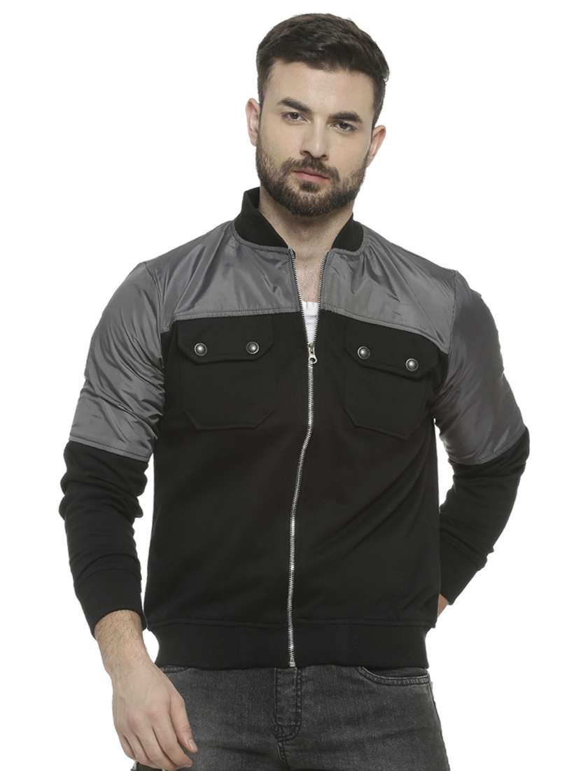 black color block casual jacket