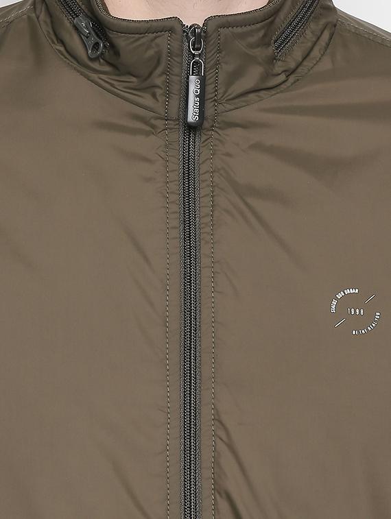 green solid casual jacket - 16713977 - Standard Image - 4