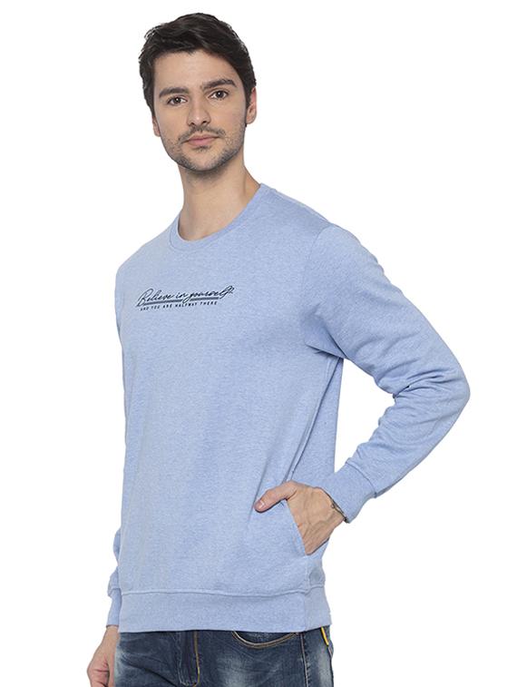 light blue chest print sweatshirt - 16713997 - Standard Image - 1