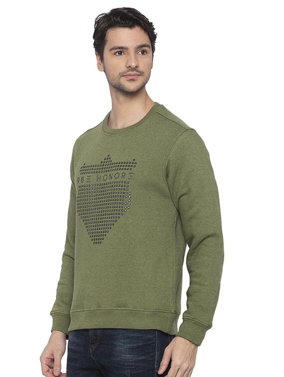 green chest print sweatshirt - 16714018 - Standard Image - 1