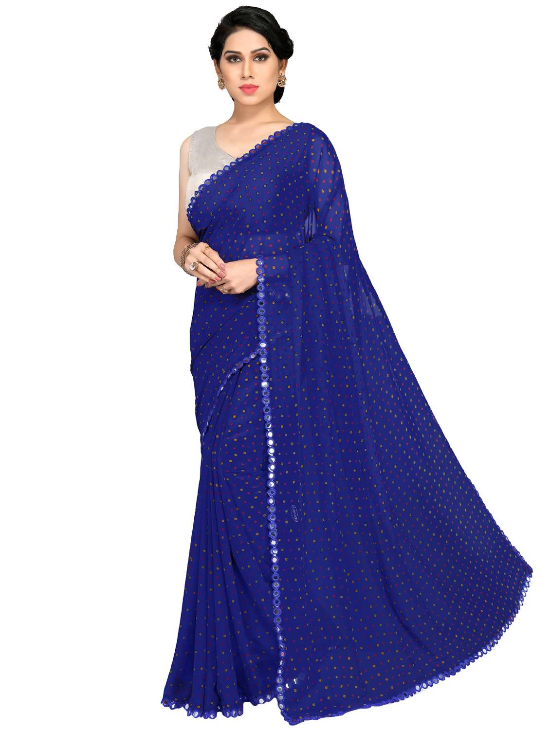 bandhani printed saree with blouse