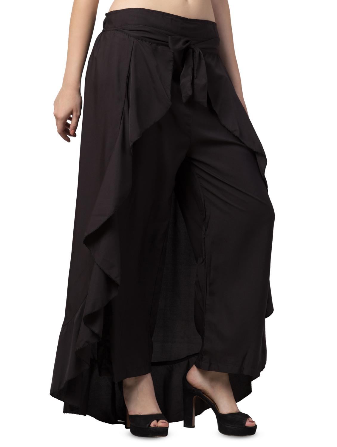 tie front solid palazzo - 16717310 - Standard Image - 1