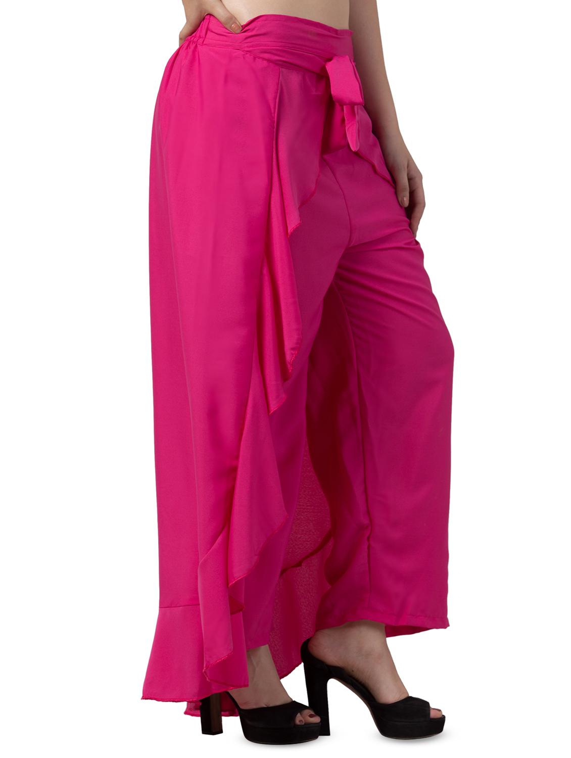 tie front solid palazzo - 16717313 - Standard Image - 1