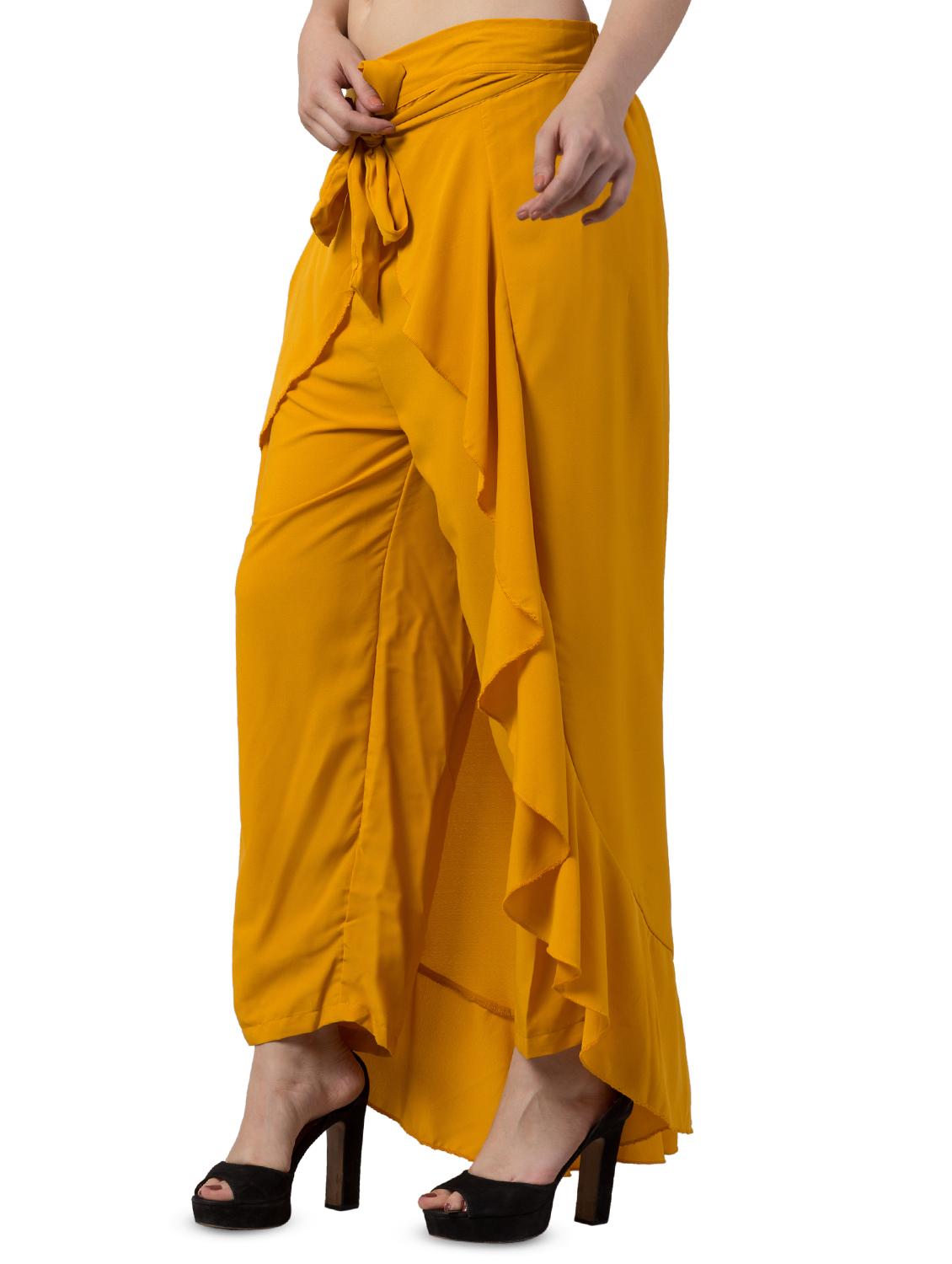 tie front solid palazzo - 16717316 - Standard Image - 1