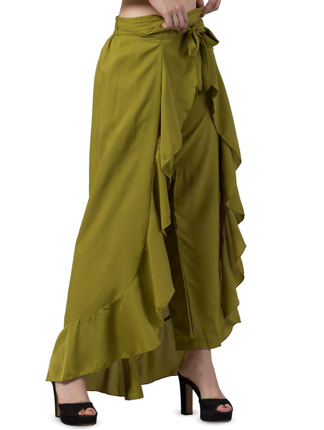 tie front solid palazzo - 16717317 - Standard Image - 1