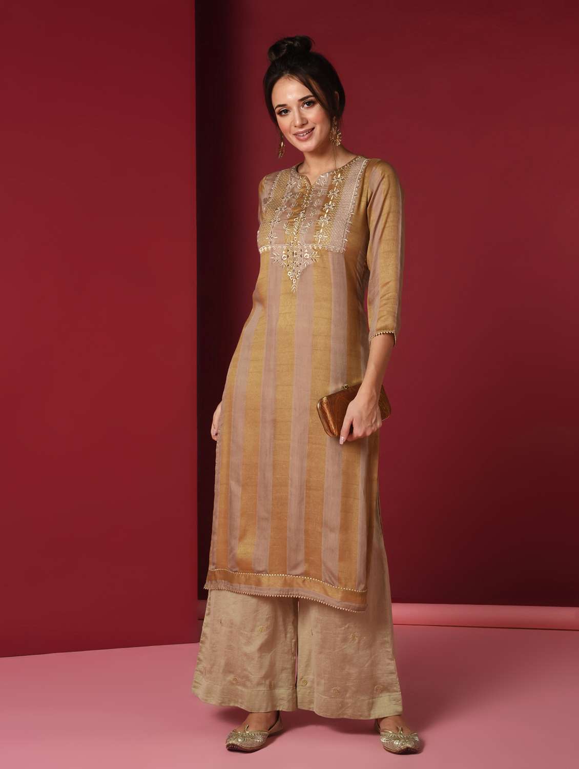 embroidered straight kurta