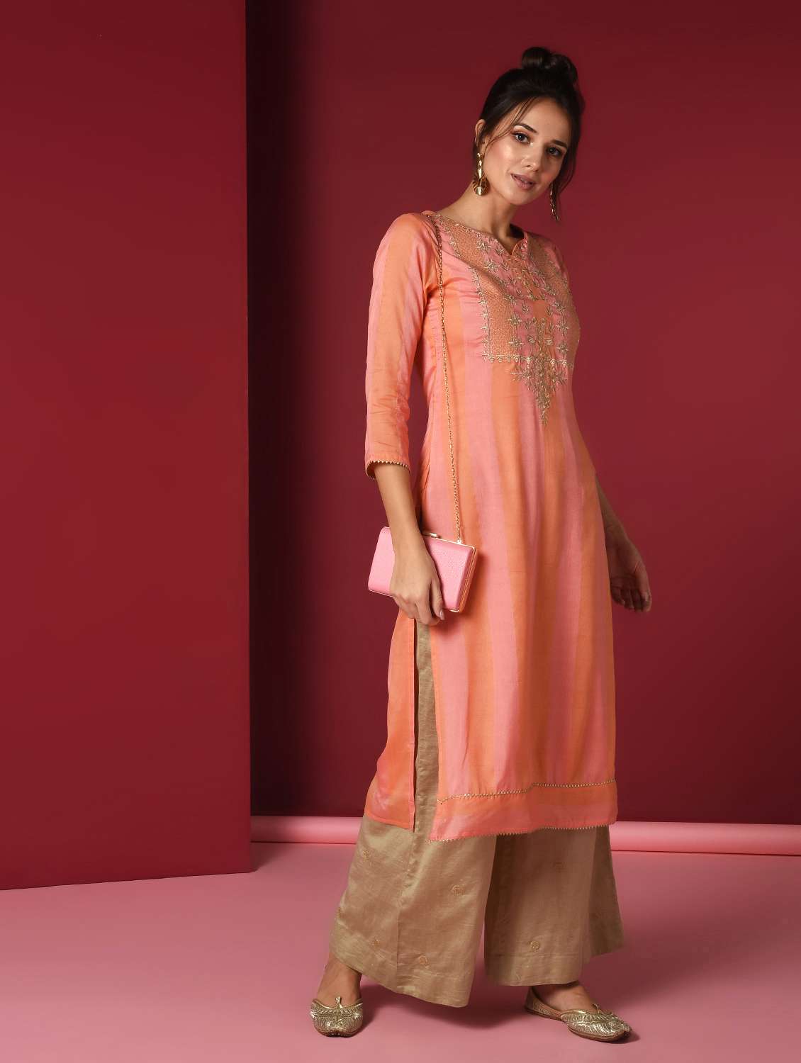embroidered straight kurta