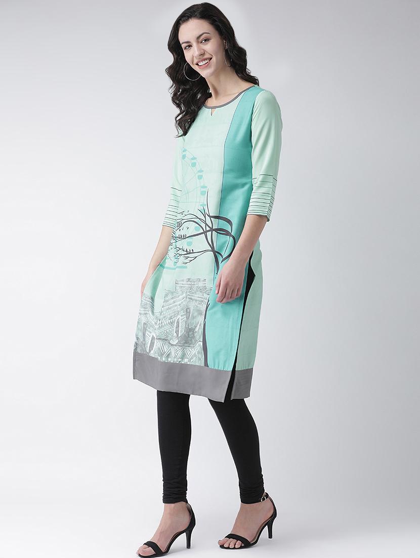 printed straight kurta - 16719429 - Standard Image - 1