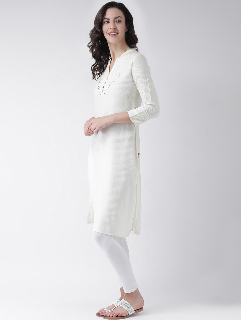 dobby straight kurta - 16719433 - Standard Image - 1
