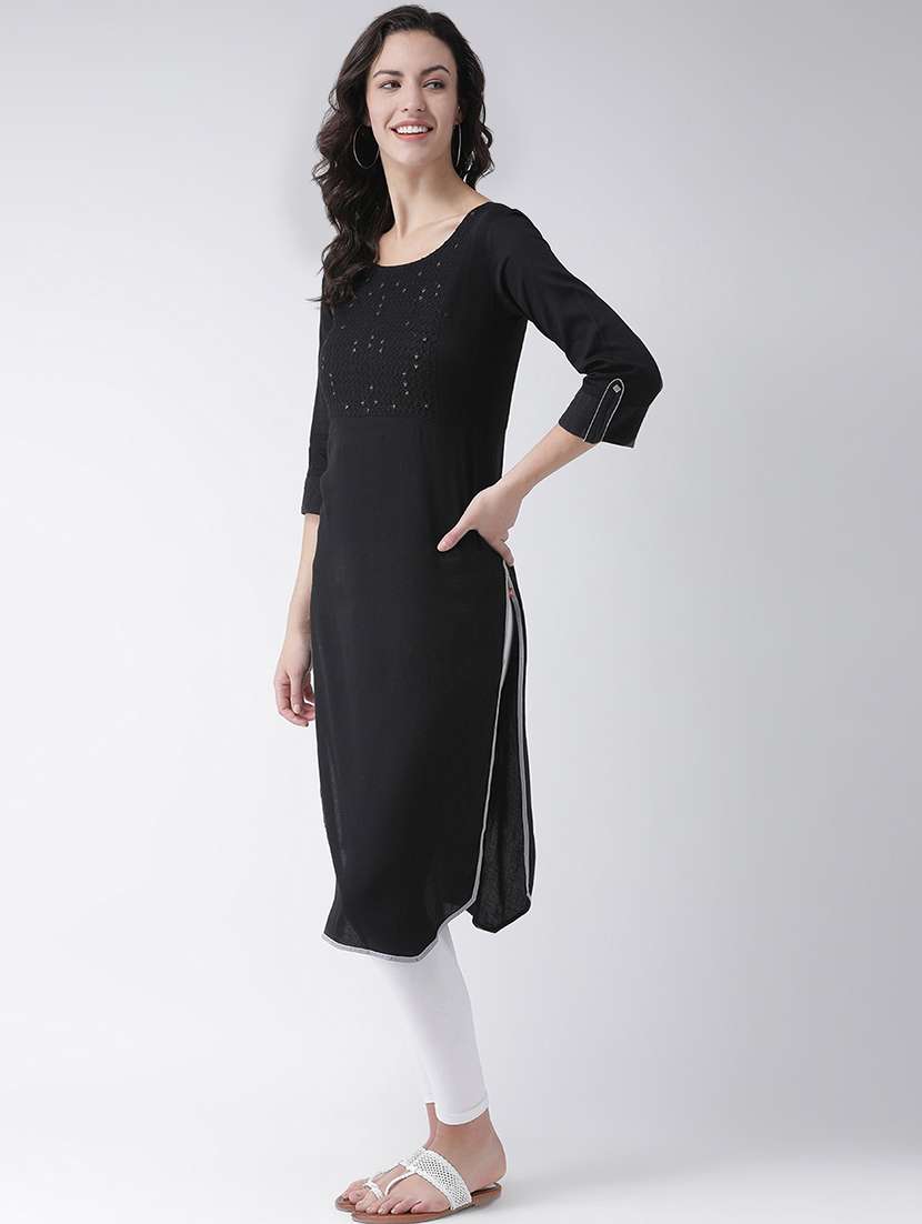 embroidered straight kurta - 16719436 -  Standard Image - 1