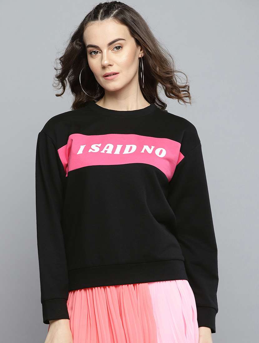 women's chest print sweatshirt