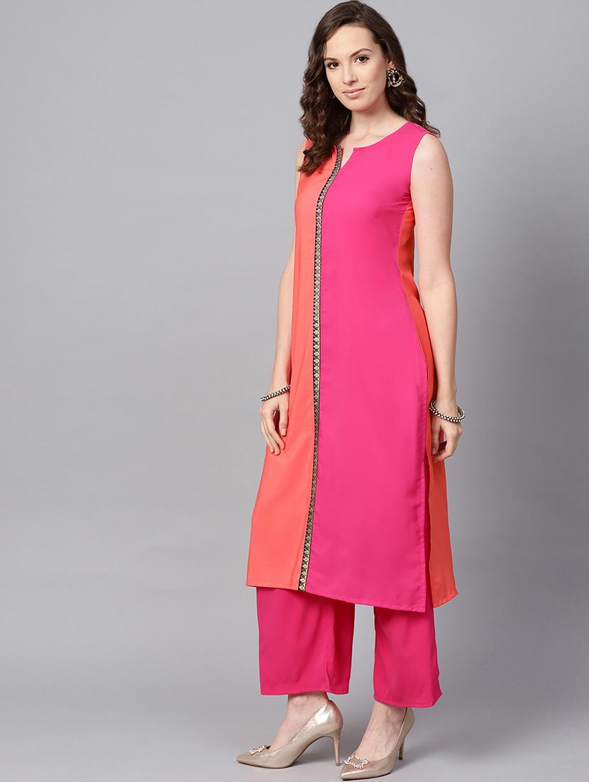 contrast kurta palazzo set - 16720573 -  Standard Image - 1
