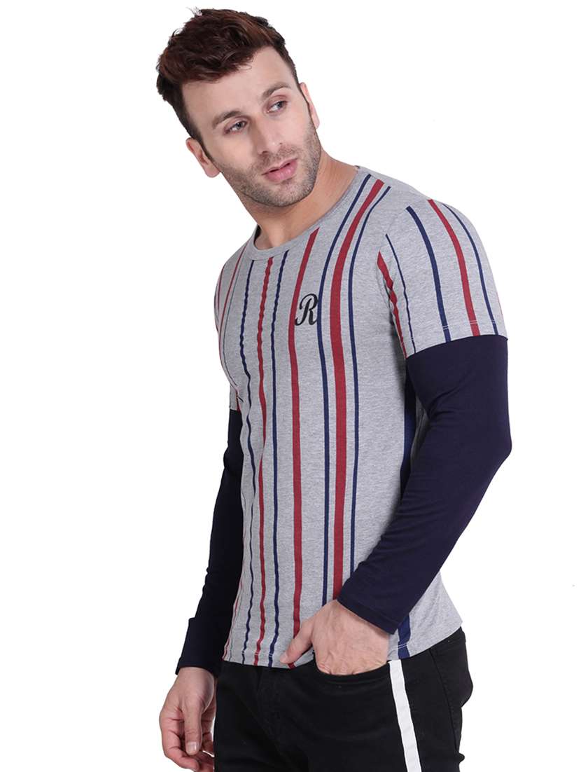 grey striped t-shirt - 16722968 - Standard Image - 1