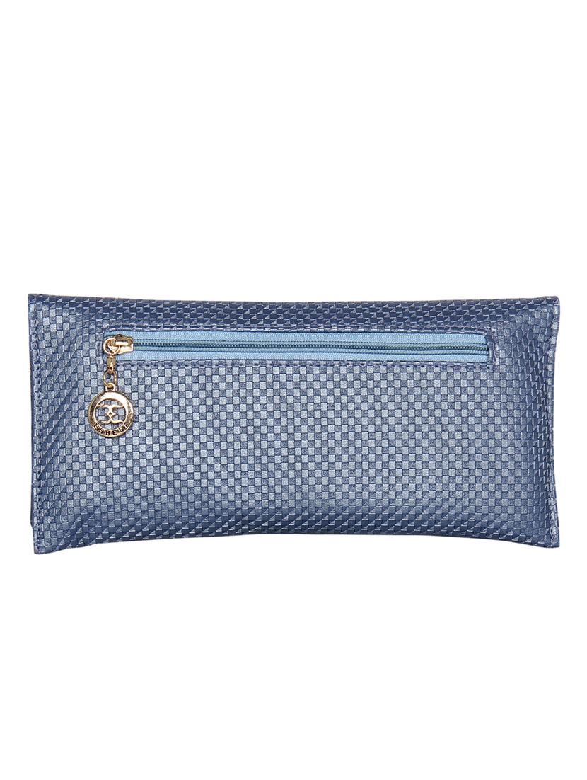 blue leatherette regular clutch - 16723655 - Standard Image - 1