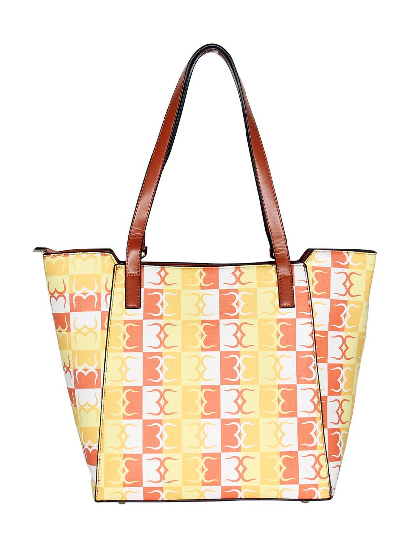 orange leatherette regular handbag - 16723658 - Standard Image - 1