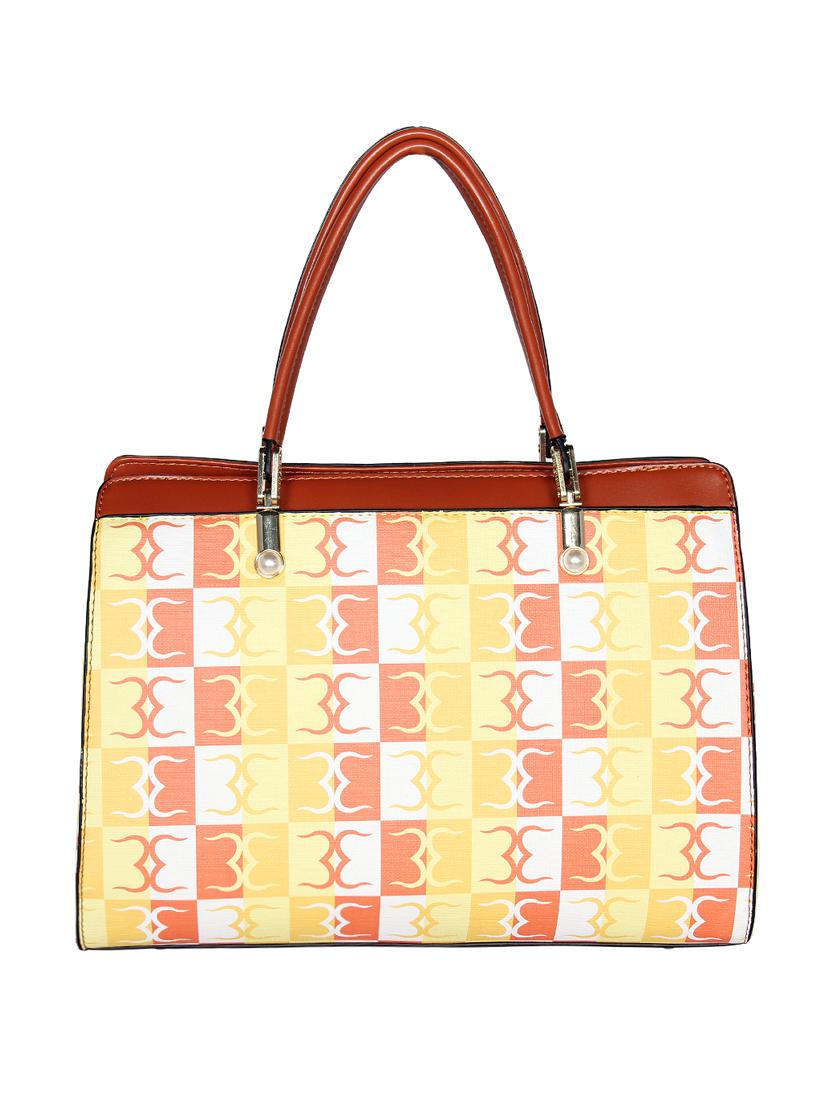 orange leatherette regular handbag - 16723663 - Standard Image - 1