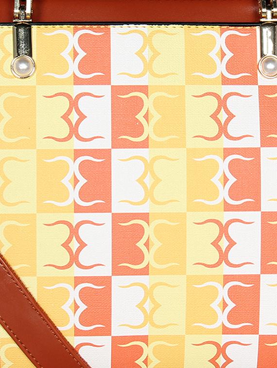 orange leatherette regular handbag - 16723663 - Standard Image - 4