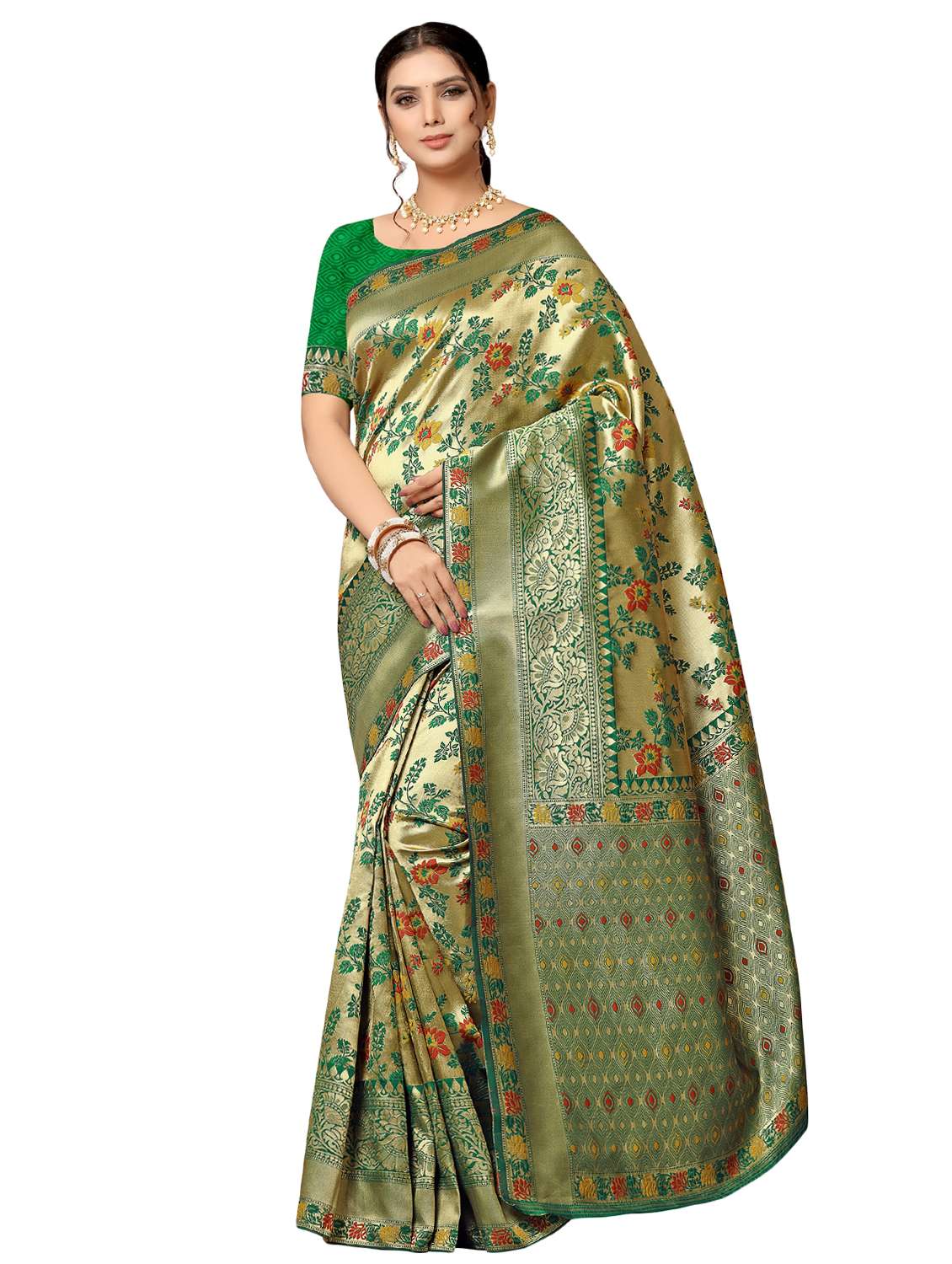floral patola saree with blouse