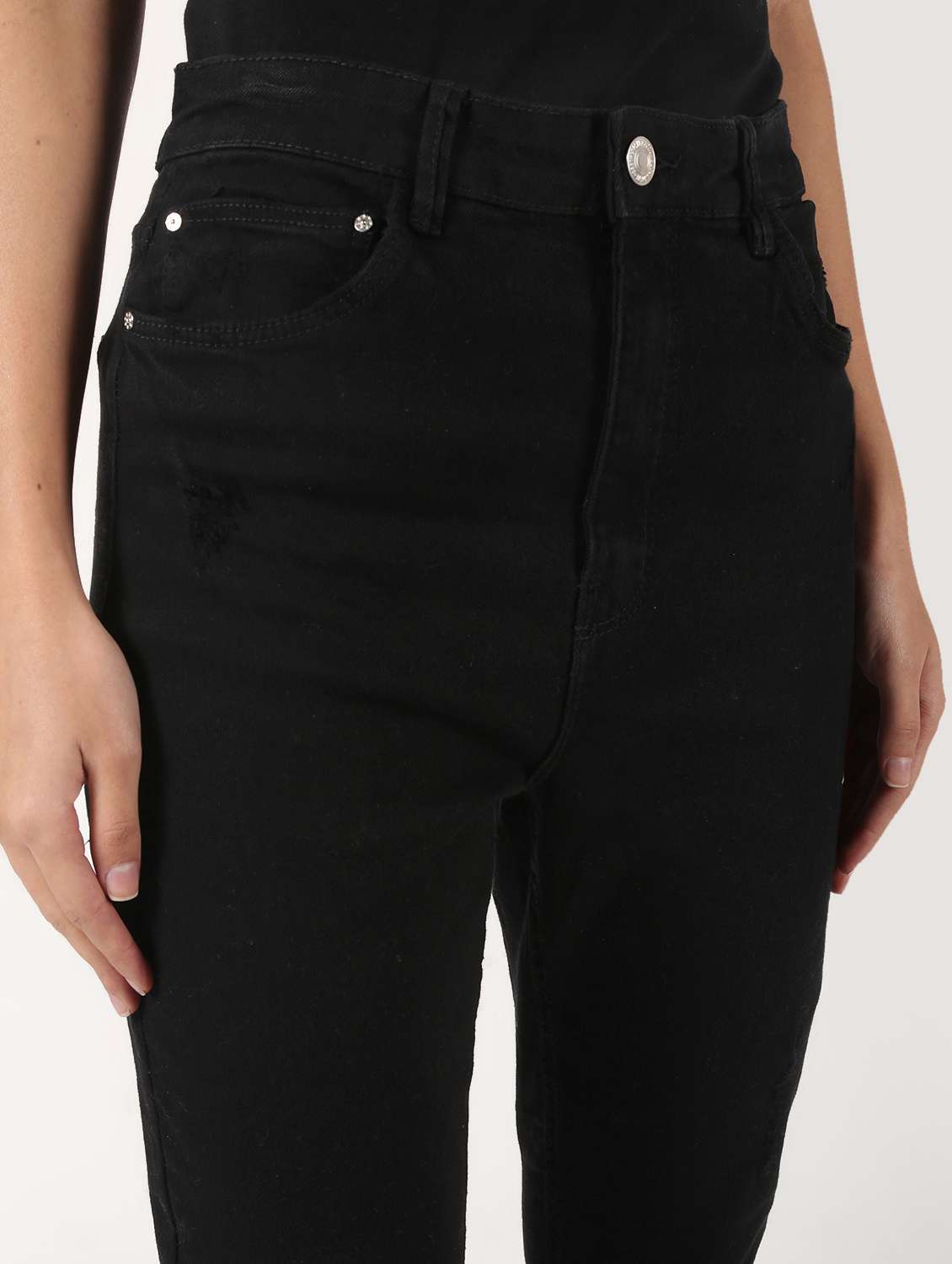 high rise solid jeans  - 16725685 -  Standard Image - 4