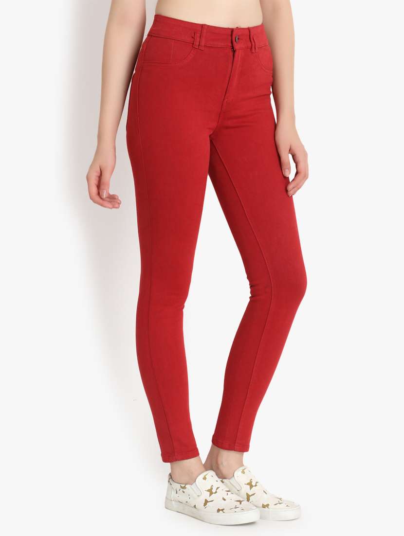 high rise solid jeans  - 16725717 -  Standard Image - 1