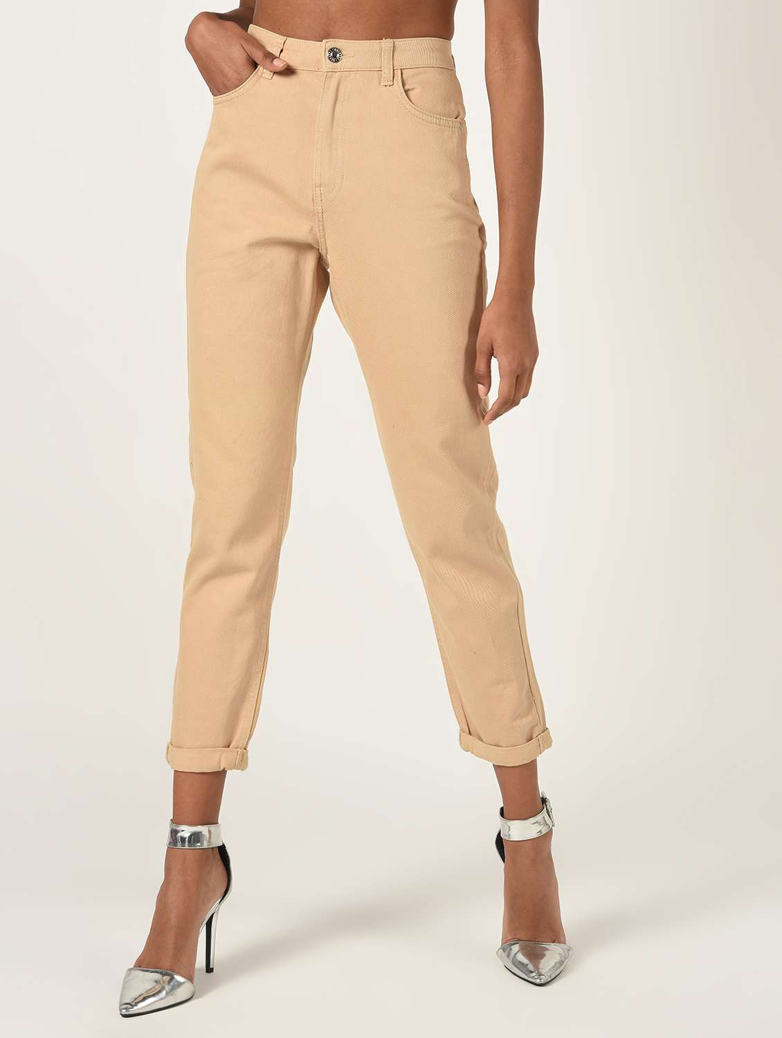 high rise solid jeans  - 16725719 -  Standard Image - 1