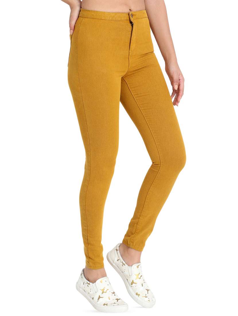 high rise solid jeans  - 16725725 -  Standard Image - 1