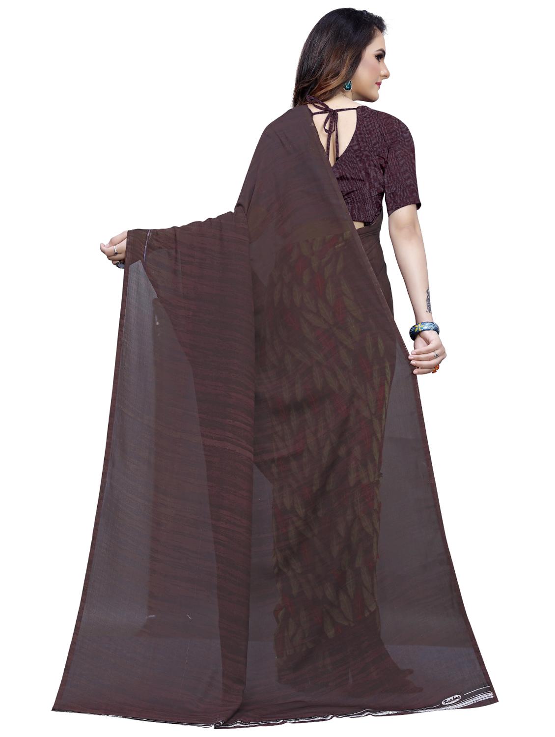 solid half and half saree with blouse - 16725918 - Standard Image - 1