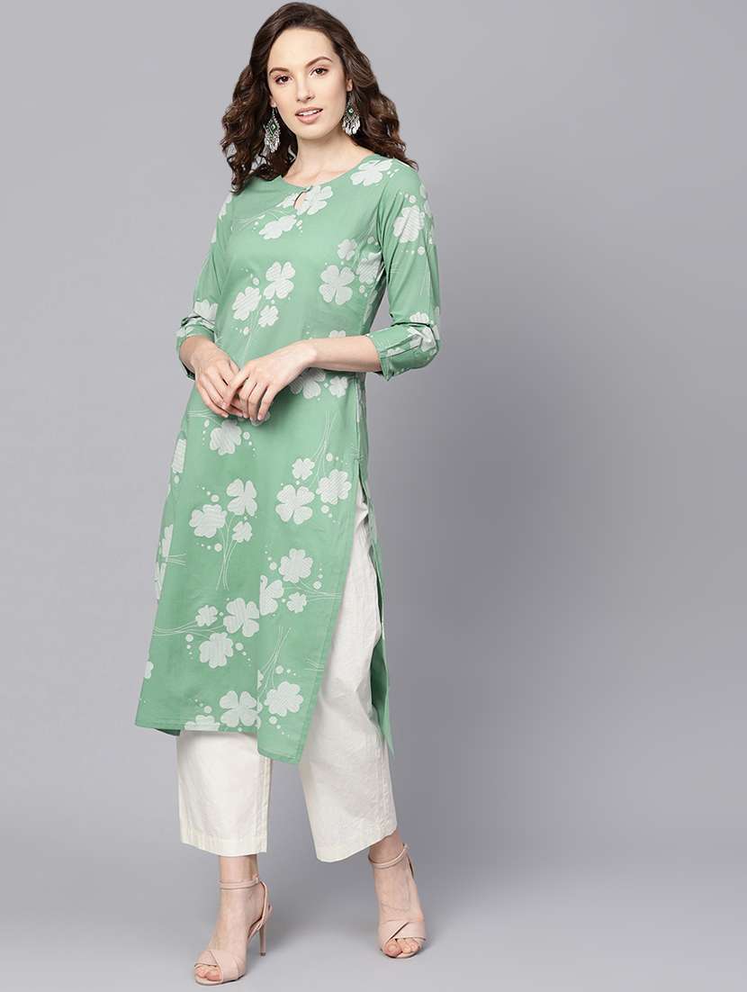 floral straight kurta