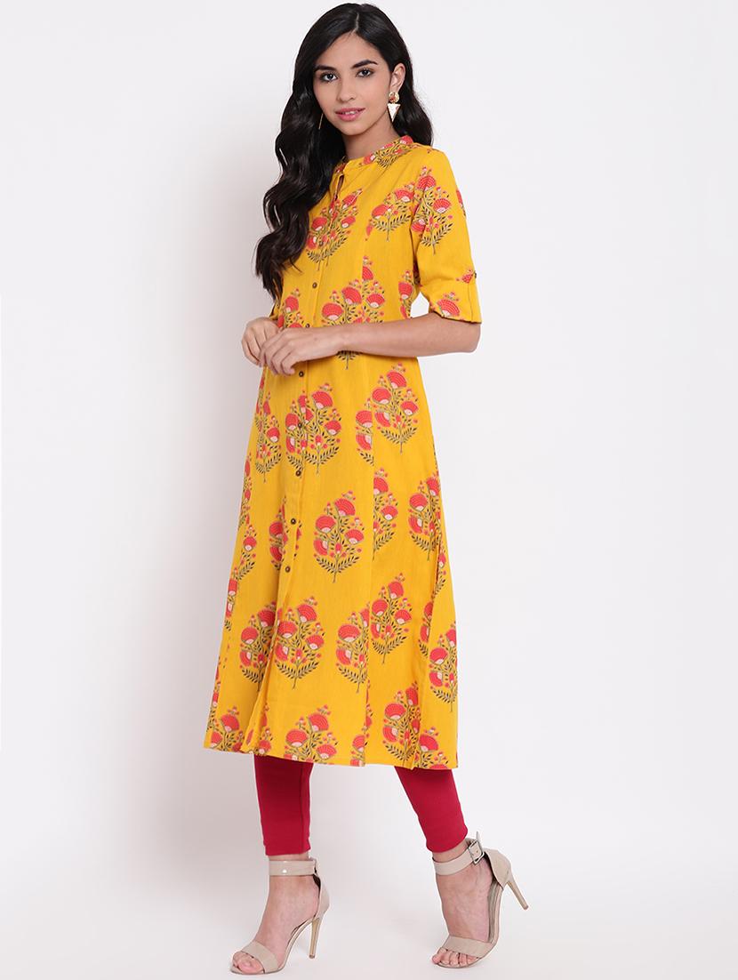 floral print a-line kurta - 16728271 -  Standard Image - 1