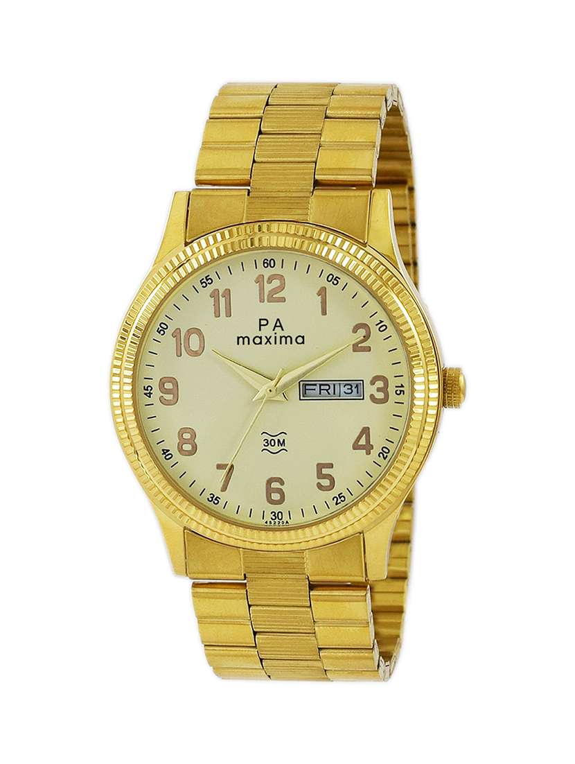 round dial analog watch- 45223cmgy