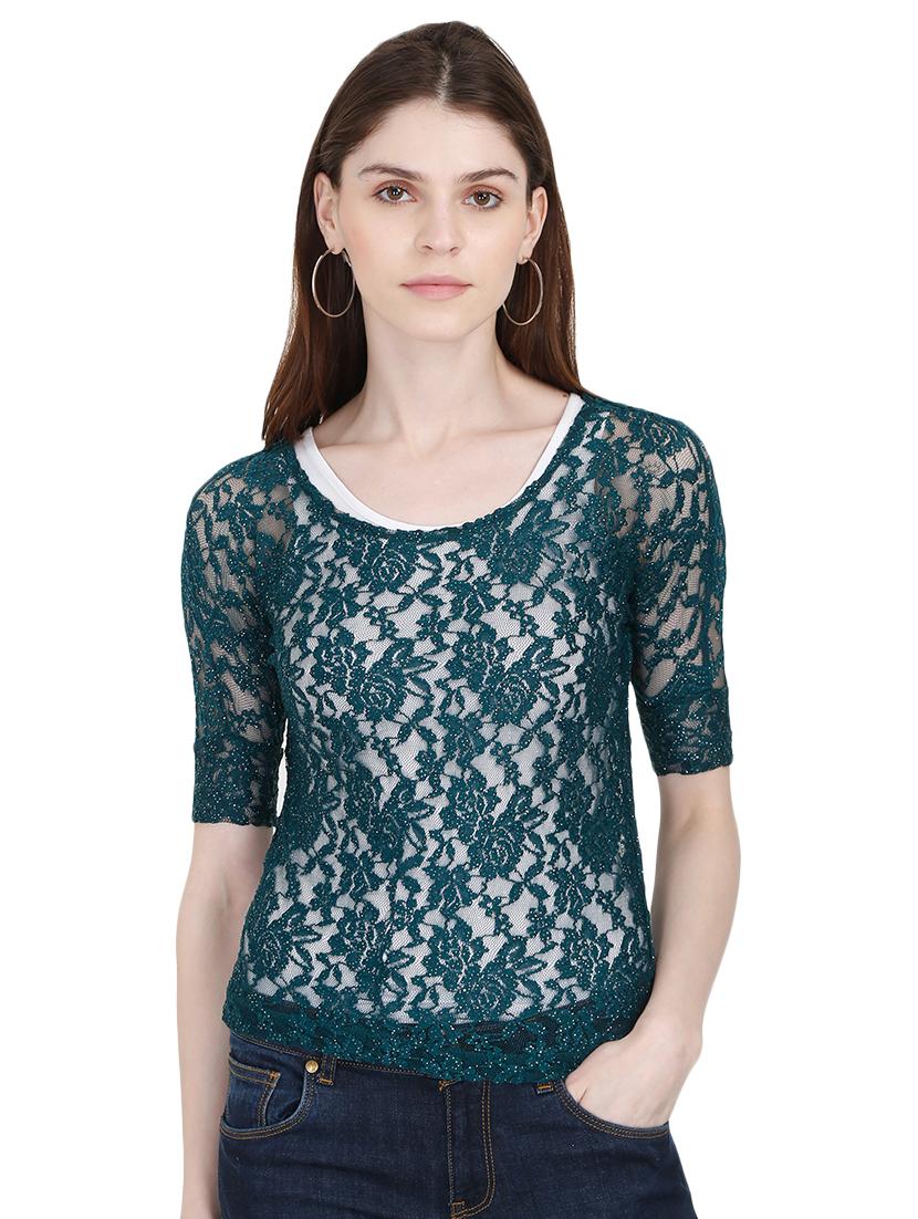 round neck laced top 