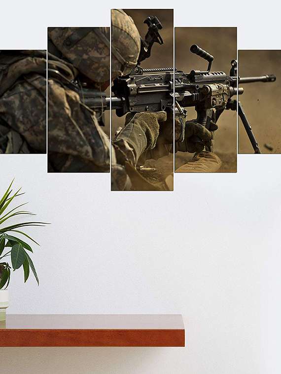5 Panel Army Man Wall Wooden Painting