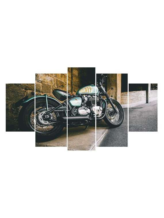  5 panel bike wall wooden painting