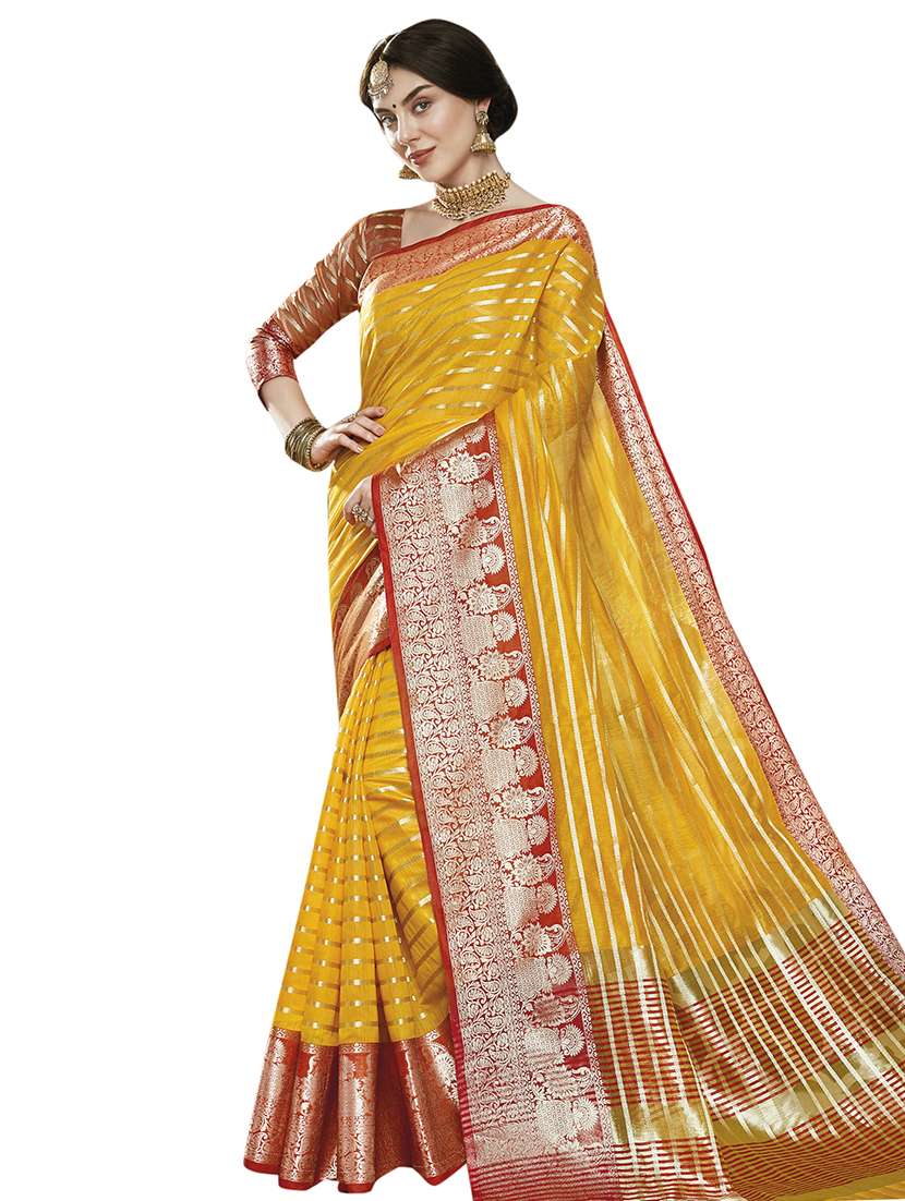 self-design woven saree with blouse