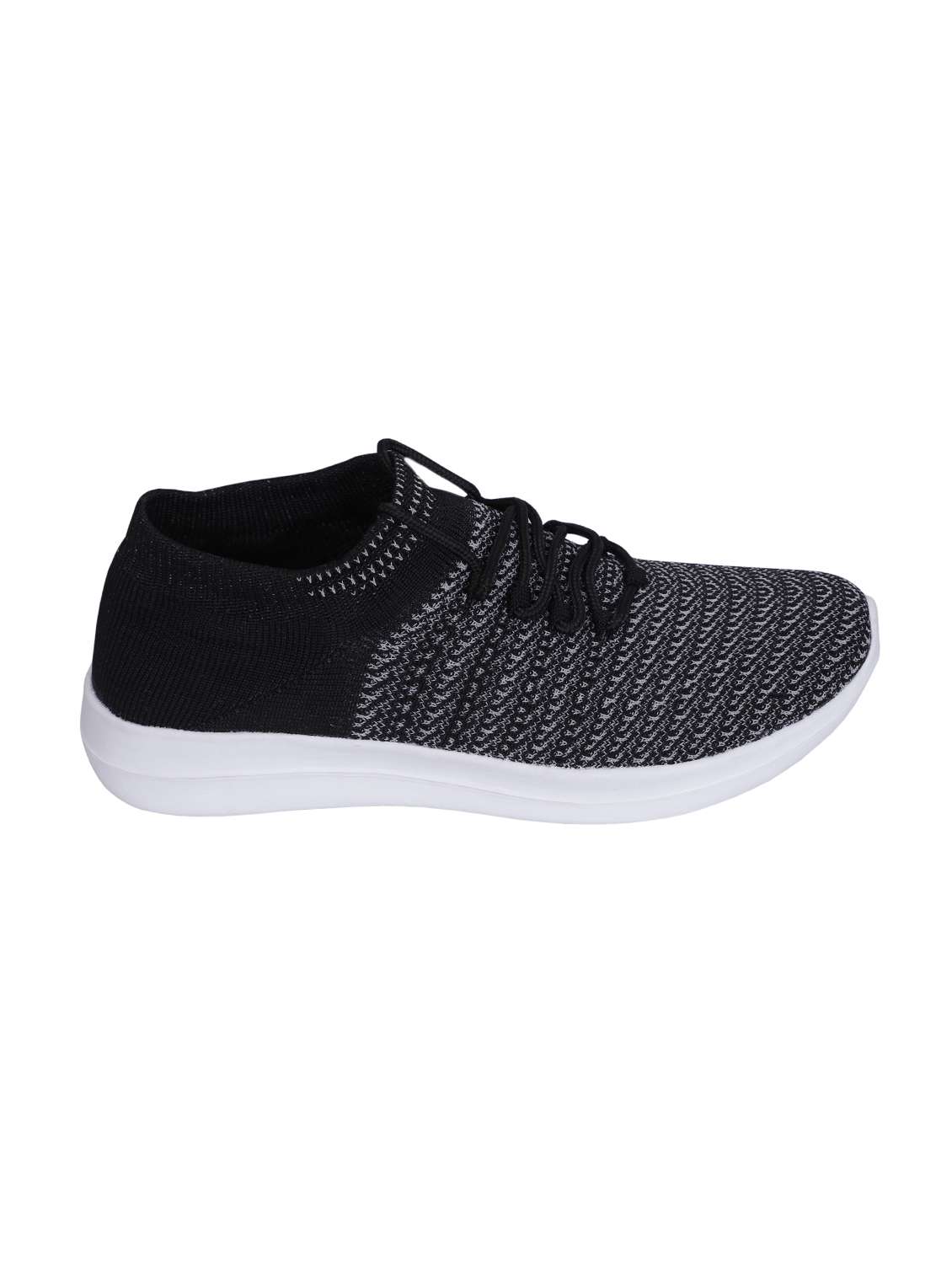 black fabric lace up sport shoes - 16733314 -  Standard Image - 1