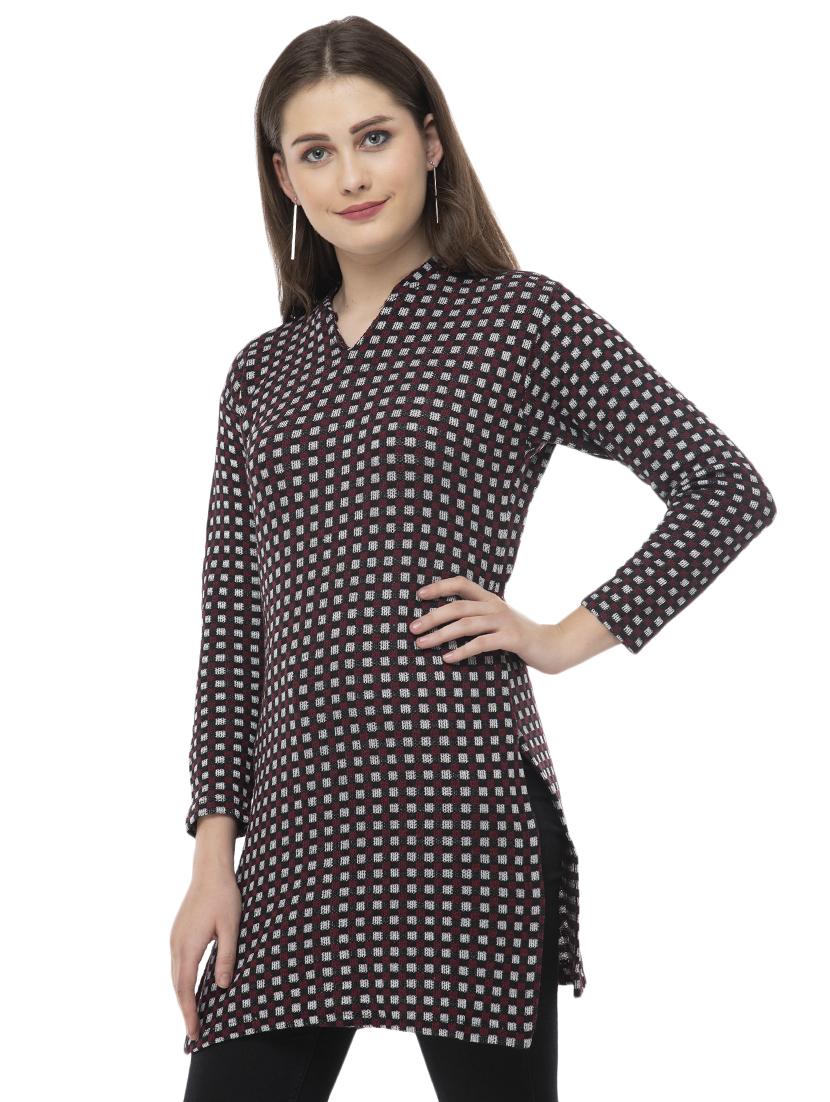 checkered woolen kurti - 16734113 -  Standard Image - 1