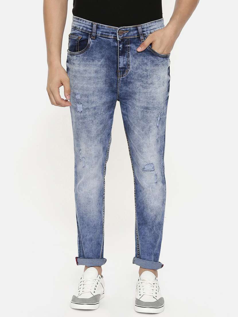 blue heavy washed jeans