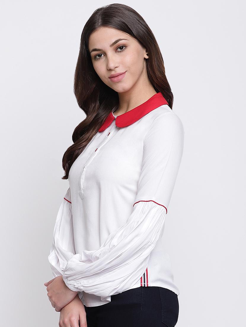 peterpan collar bishop sleeved top  - 16736301 -  Standard Image - 1