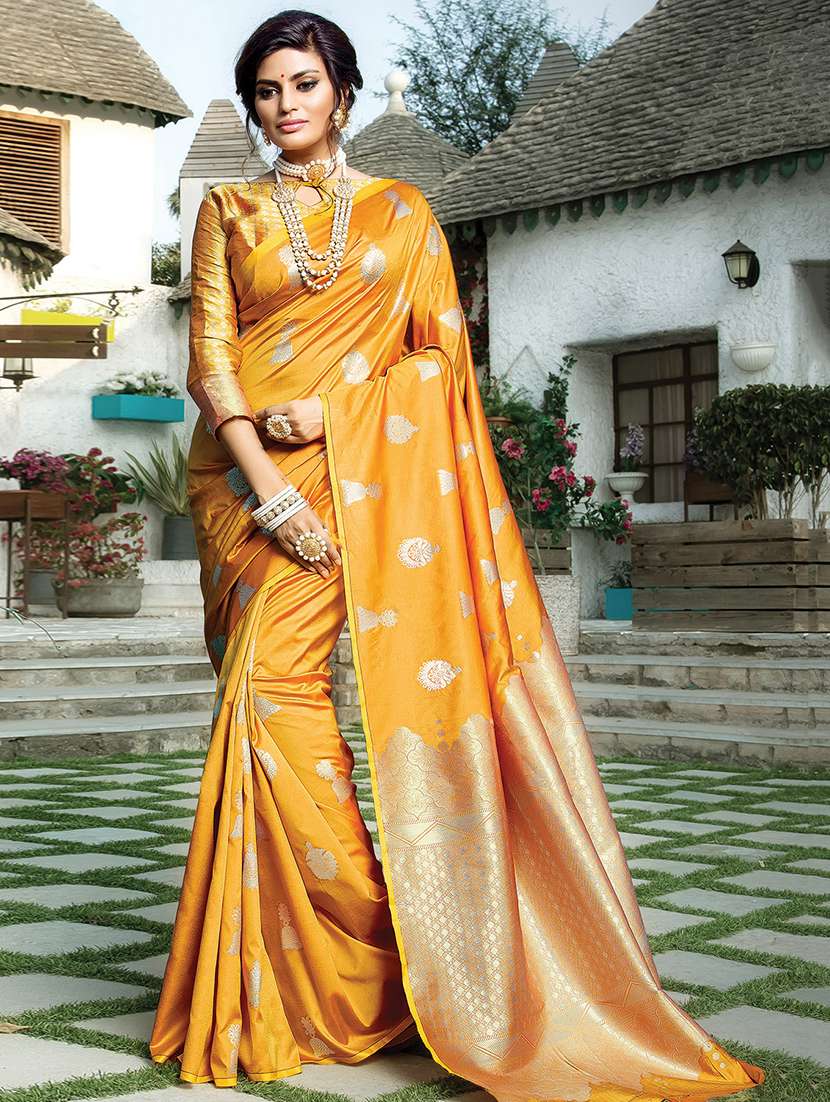 self design woven saree