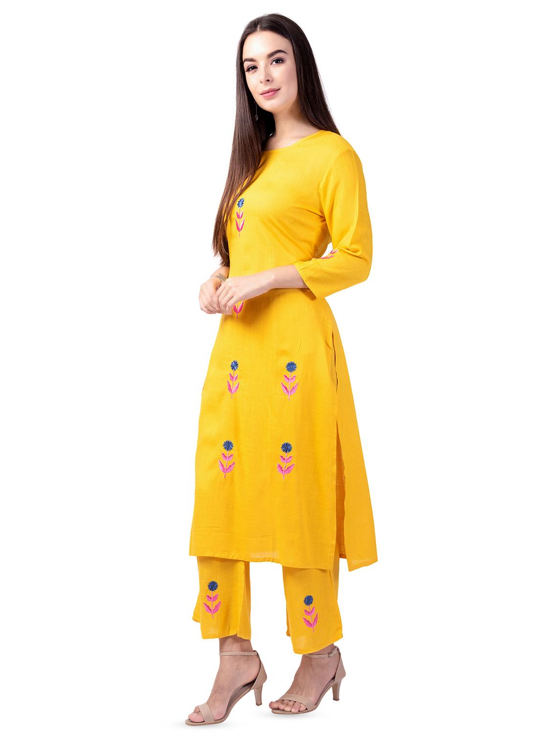 embroidered kurta palazzo set - 16737015 - Standard Image - 1